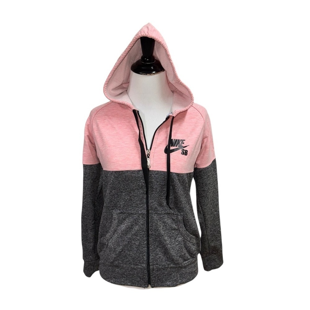Nike SB Girl's L Large Full Zip Hoodie Sweater Skateboarding Colorblock Fitted